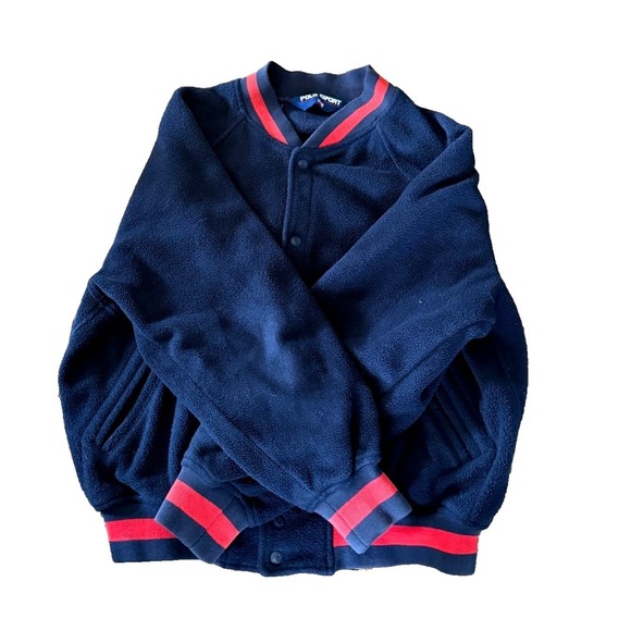 VTG 1995 Polo Sport Ralph Lauren Varsity Jacket Mens Med Blue Red USA Olympics - Picture 10 of 15